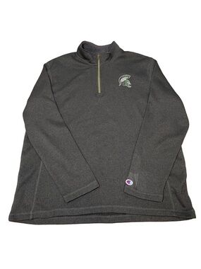 Champion Michigan State University Spartans 1/4 Zip Fleece Sweater Ribbed XL